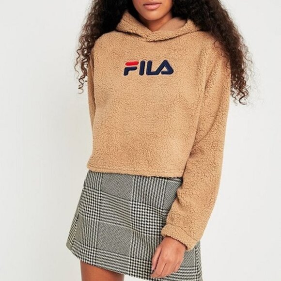 FILA Cropped Teddy Hoodie - Picture 1 of 6
